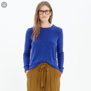 Cobalt Blue Madewell Pullover zipper back sweater